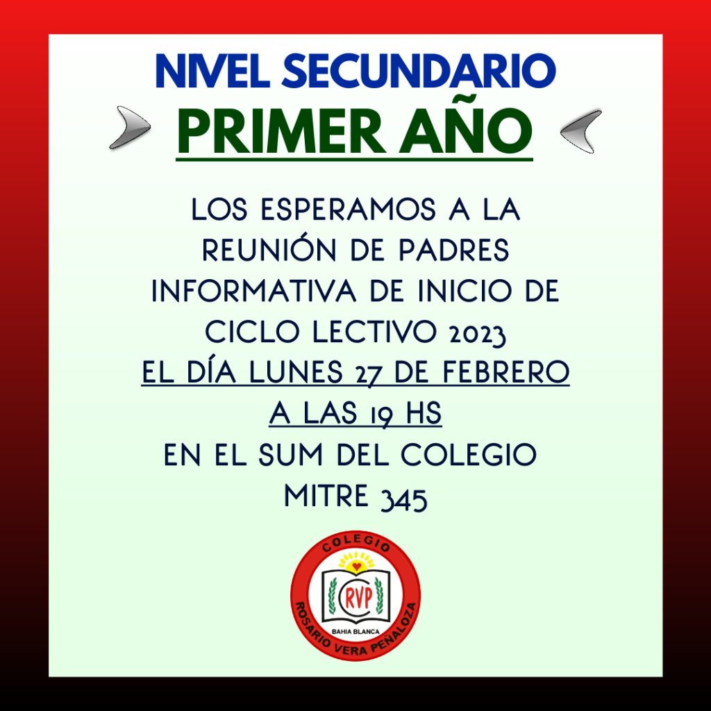Reunión Nivel Secundario - PRIMER AÑO
